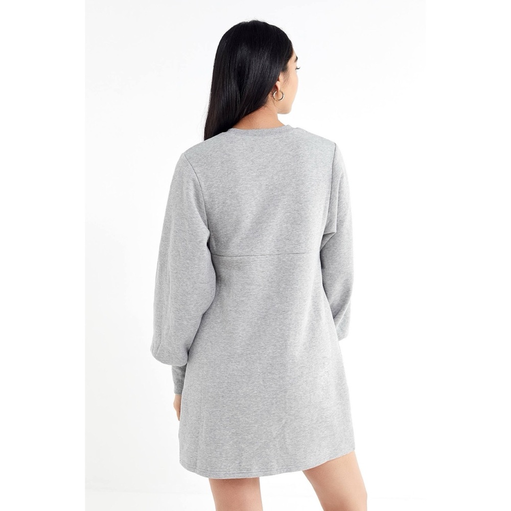 Urban Outfitters Alanna Crew-Neck Sweatshirt Dress XS Gray - Picture 9 of 10